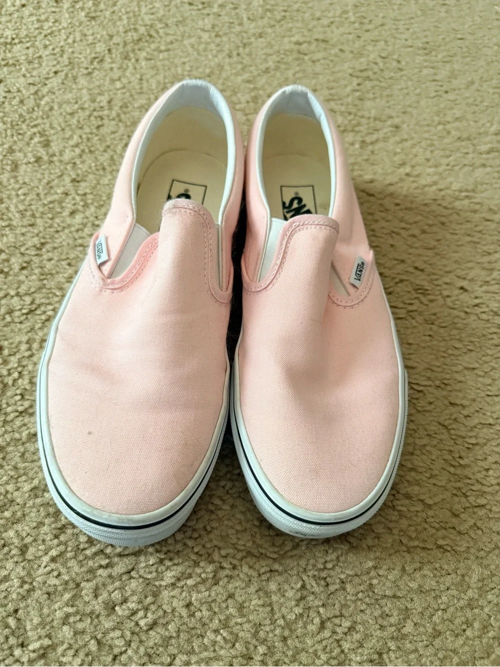 Vans Women’s Slip-On Sneakers in Pink Canvas
